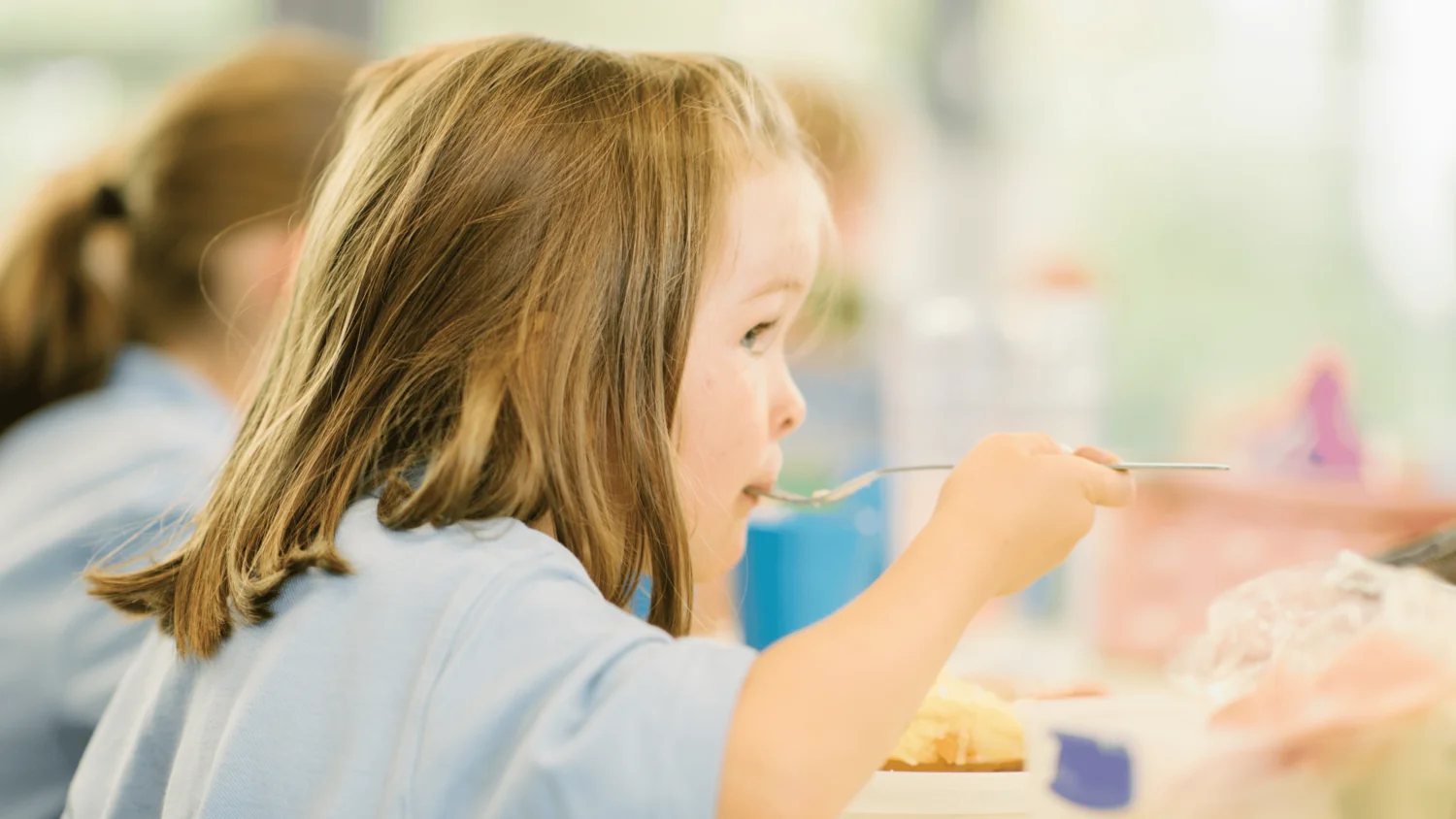Child eating at school
